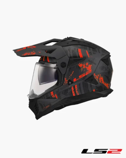 Casque LS2 MX702 Pioneer II Crazy Rouge Mat