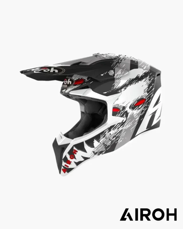 CASQUE ADULTE CROSS AIROH WRAAP DEMON BLANC