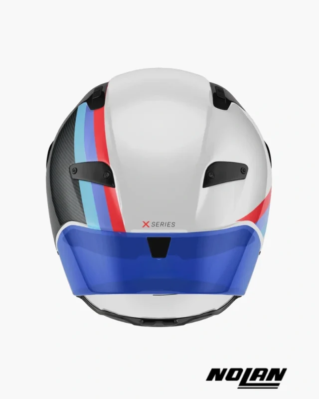 Casque Nolan X-804 RS Ultra Carbon Gemini Blanc Bleu Rouge