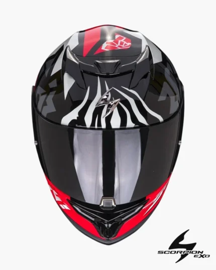 Casque SCORPION EXO-520 EVO Air Rok Bagoros Rouge Noir