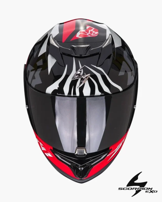 Casque SCORPION EXO-520 EVO Air Rok Bagoros Rouge Noir