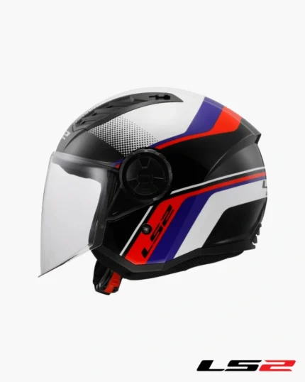 LS2 Airflow 2 OF616 Rush Blanc Bleu Rouge casque Jet