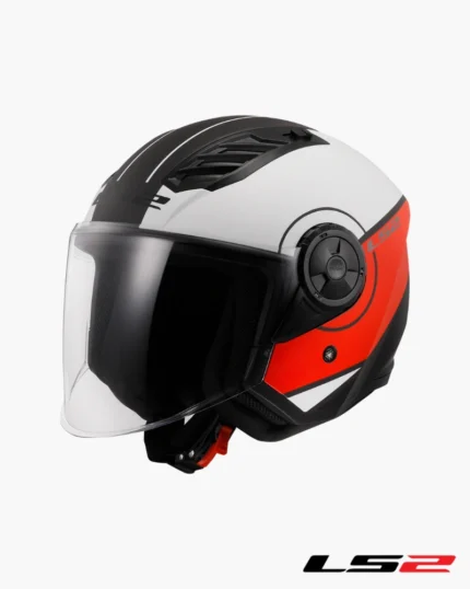 Casque LS2 Airflow II Cover Blanc Mat Rouge