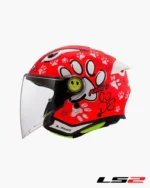 LS2 FUNNY 2 PAWS Rouge Mat casque jet enfant