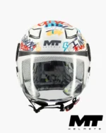 MT Helmets OF514 LITE CREW A5 GLOSS Blanc casque jet enfant