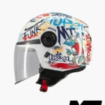 MT Helmets OF514 LITE CREW A5 GLOSS Blanc casque jet enfant